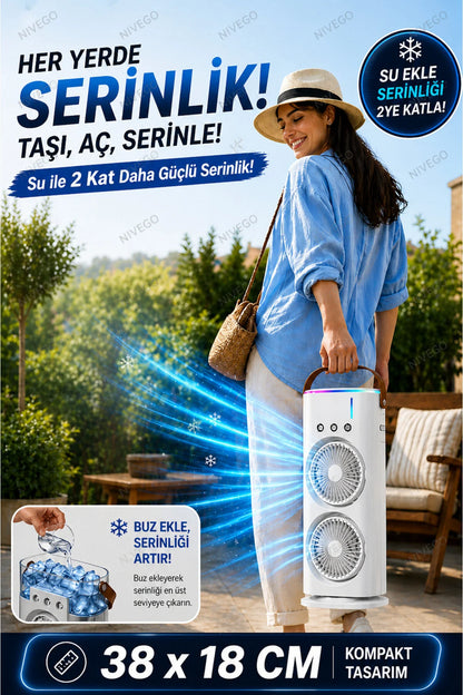 AquaCool Çift Fanlı Masaüstü Klima